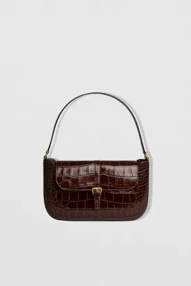 Miranda Nutella Croco Embossed Leather