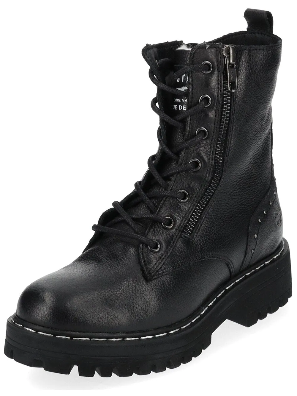 Mustang Lace-Up Ankle Boots, Black