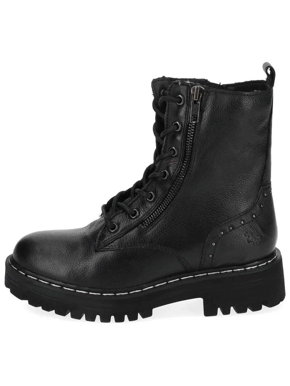 Mustang Lace-Up Ankle Boots, Black