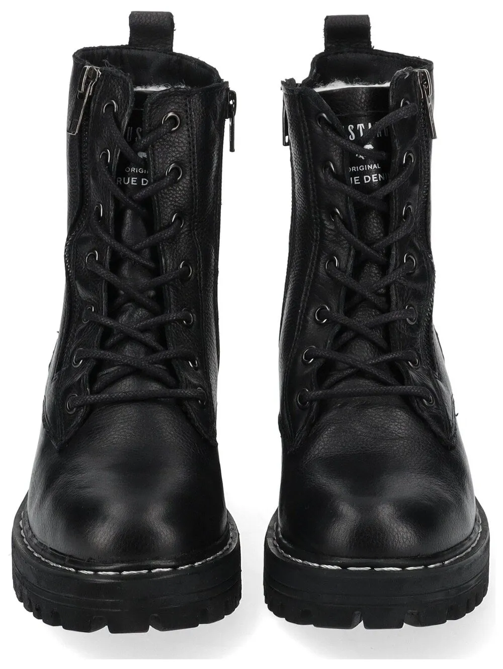 Mustang Lace-Up Ankle Boots, Black