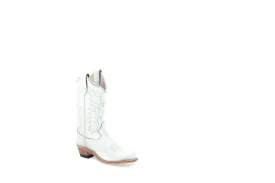 Old West Girls White Leather Fashion Boots