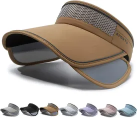 Peicees Sun Visors with Wide Brim for Women Men UPF50  UV Sun Protection Cap for Golf Tennis Beach Running Hiking Sports