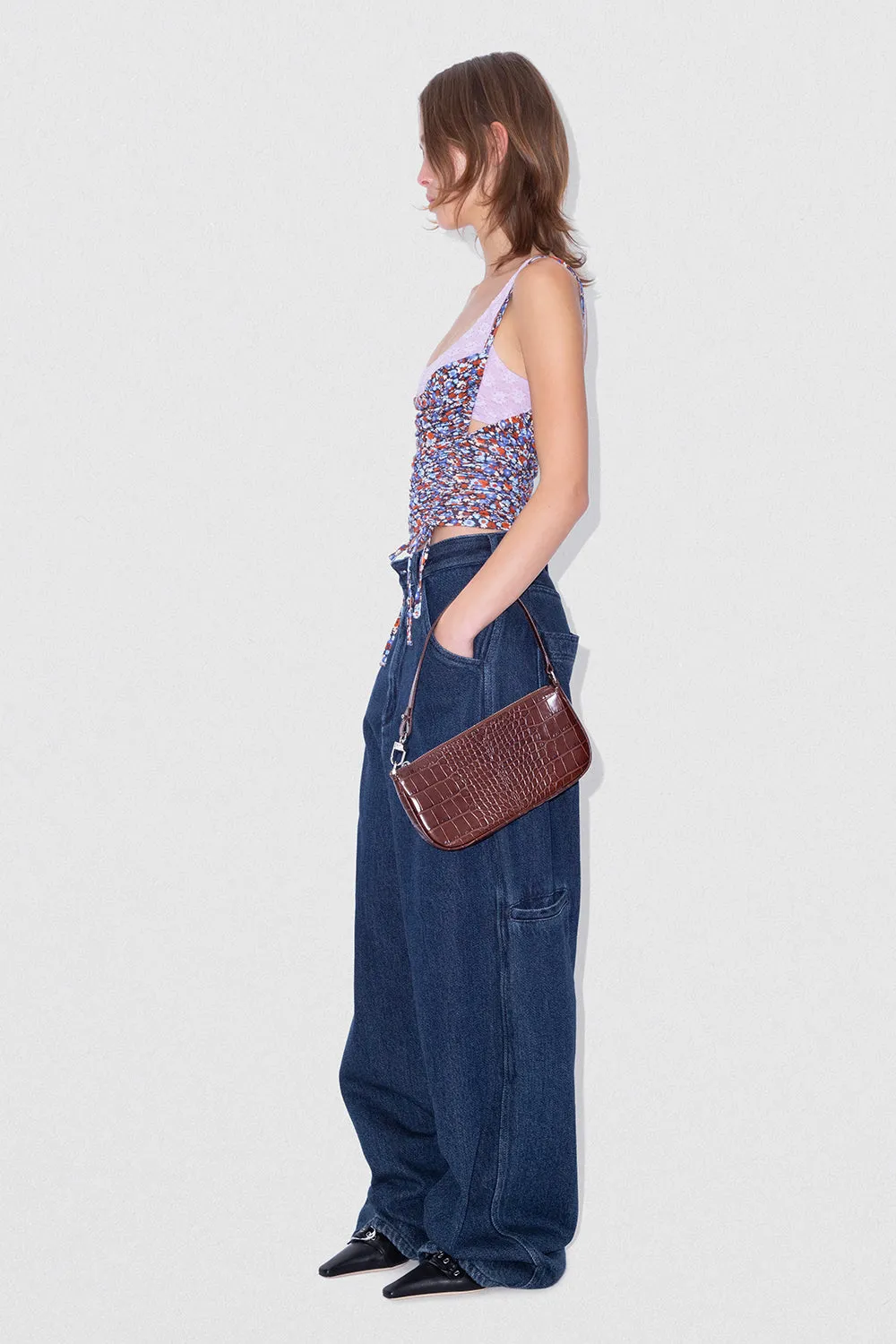 Rachel Nutella Croco Embossed Leather
