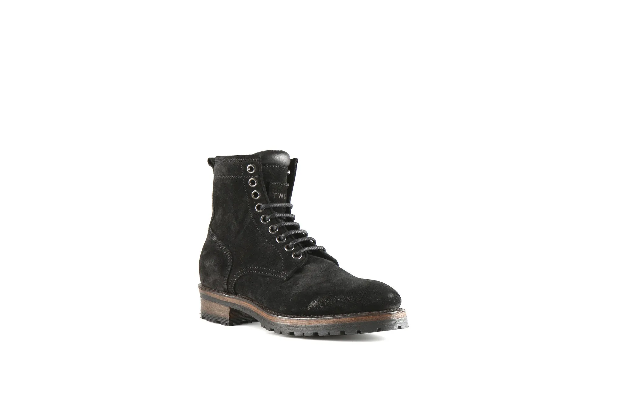 Royal Black Suede Leather Logger Boots