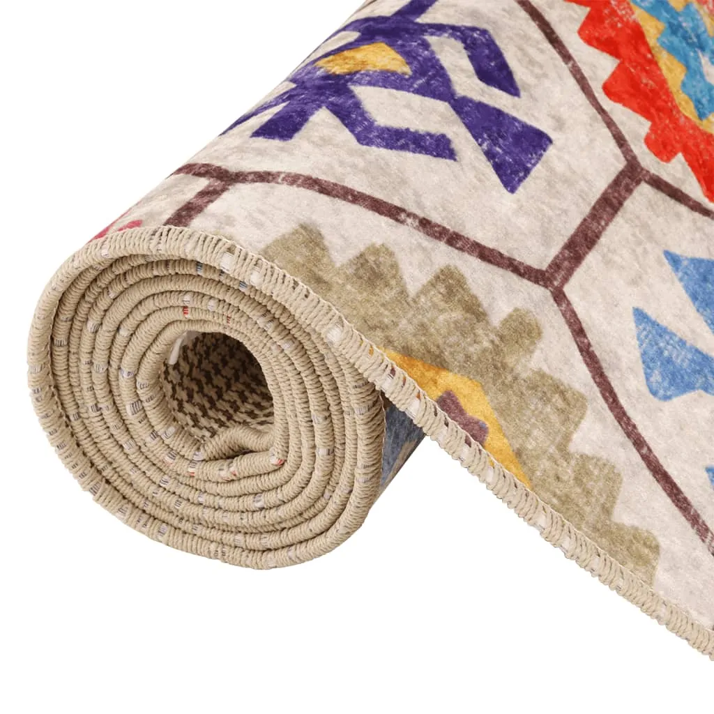 Rug Washable Multicolour 80x300 cm Anti Slip