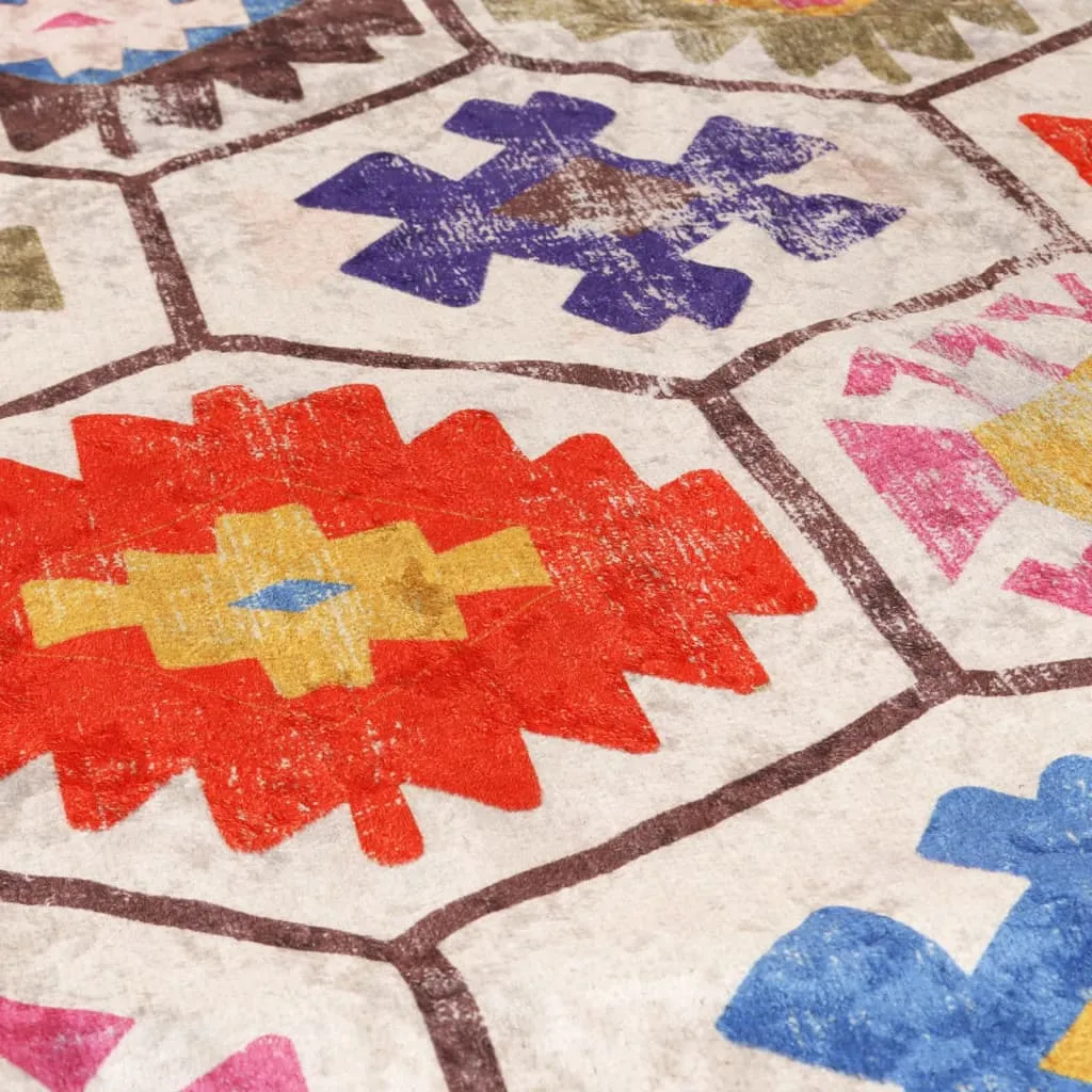Rug Washable Multicolour 80x300 cm Anti Slip