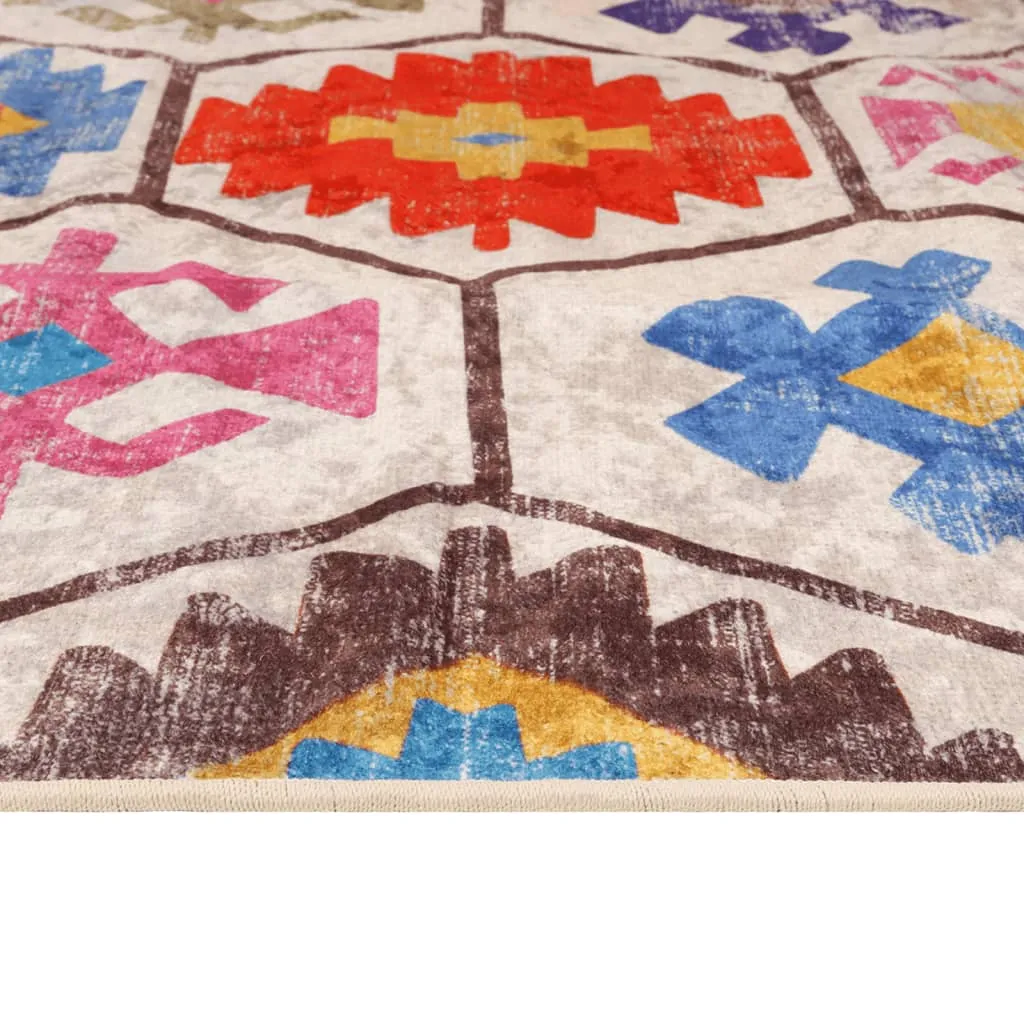Rug Washable Multicolour 80x300 cm Anti Slip