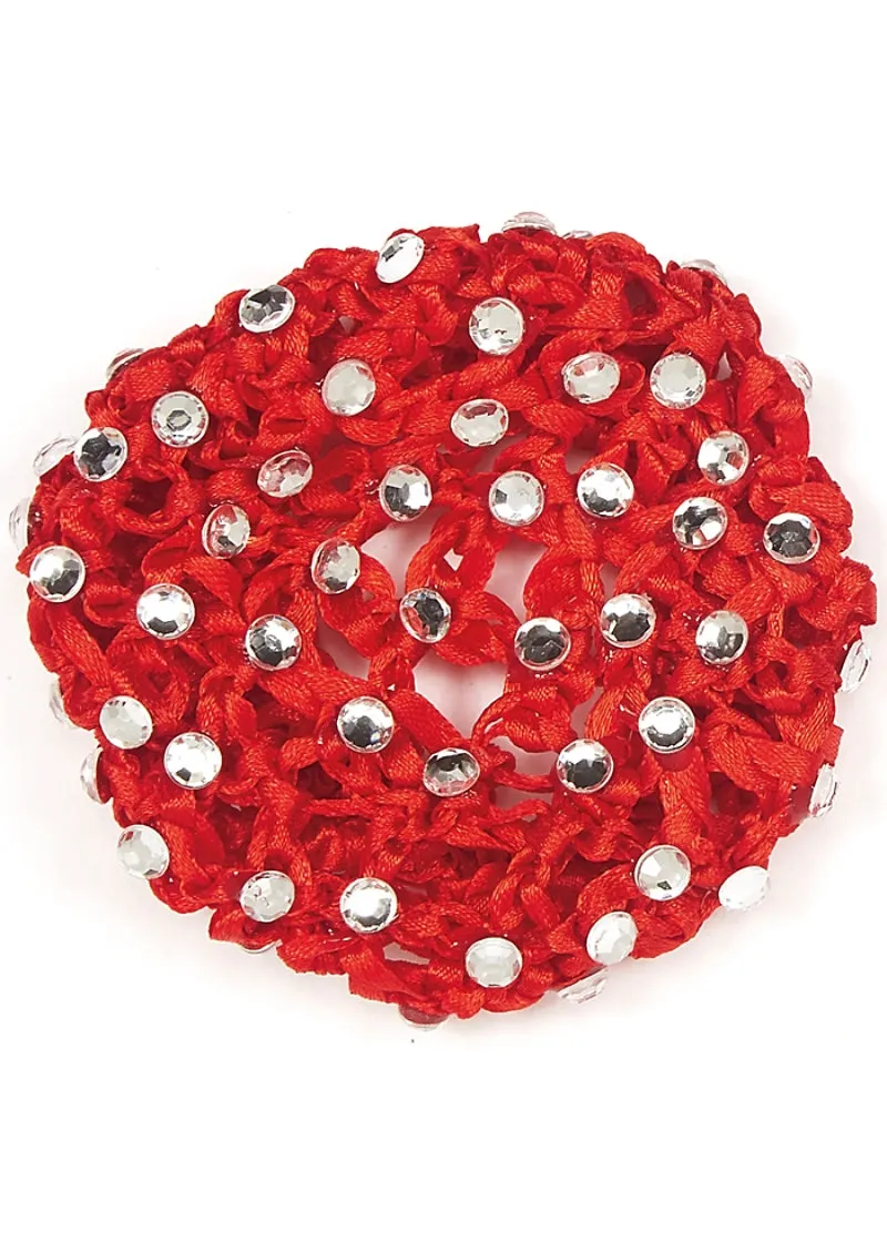 Satin Rhinestone Bun Cover