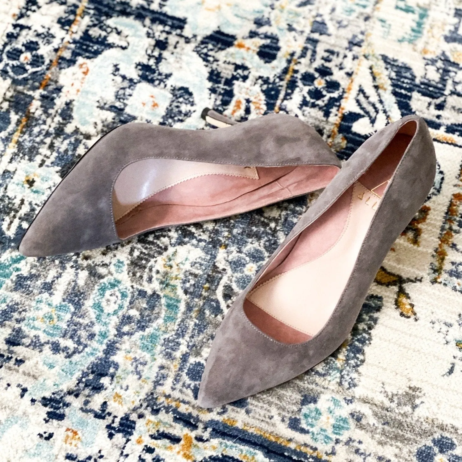 Seize the Gray Suede Kitten Heel