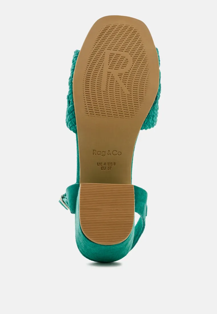 TASHA Turquoise Block Heel Sandal