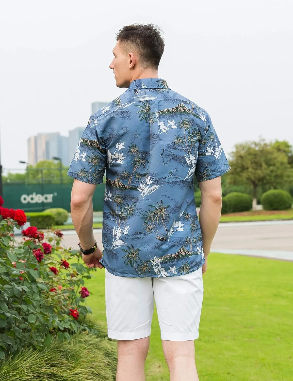 Tropical Storm Hawaiian Shirts for Men Short Sleeve Regular Fit Mens Floral Shirts