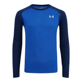 Under Armour Boy's Two-Tone Small Logo L/S Shirt Dark Blue/Navy/Silver M