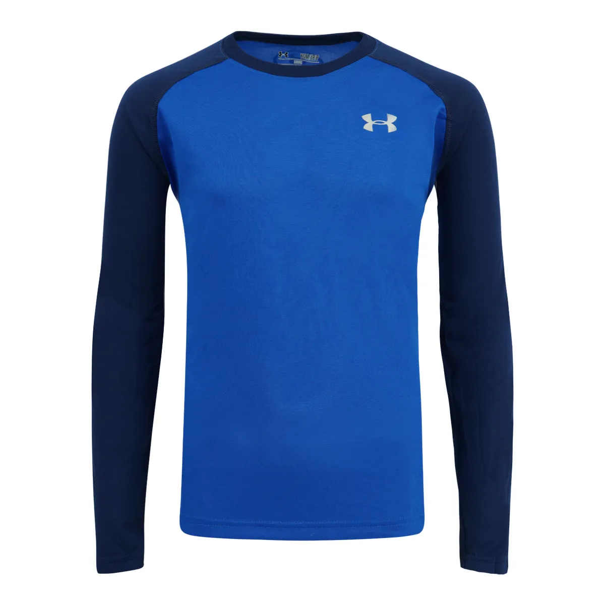 Under Armour Boy's Two-Tone Small Logo L/S Shirt Dark Blue/Navy/Silver M