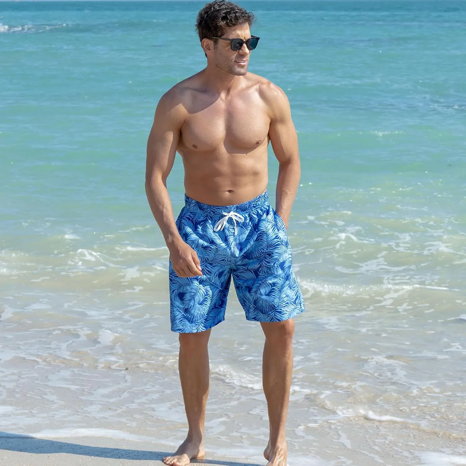UNICOMIDEA Men Swim Trunks with Compression Liner 9 Inch Long Board Shorts