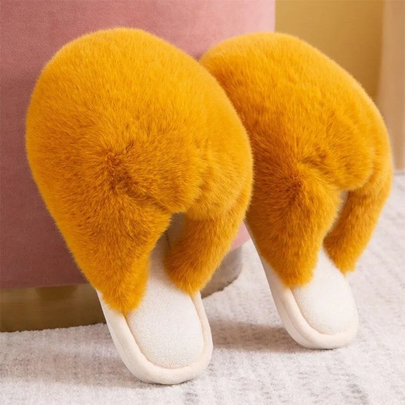 Women Posh Comfortable Warm Plush Indoor Slippers