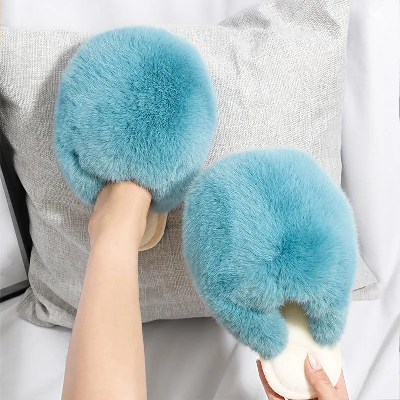 Women Posh Comfortable Warm Plush Indoor Slippers