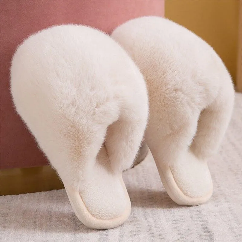 Women Posh Comfortable Warm Plush Indoor Slippers