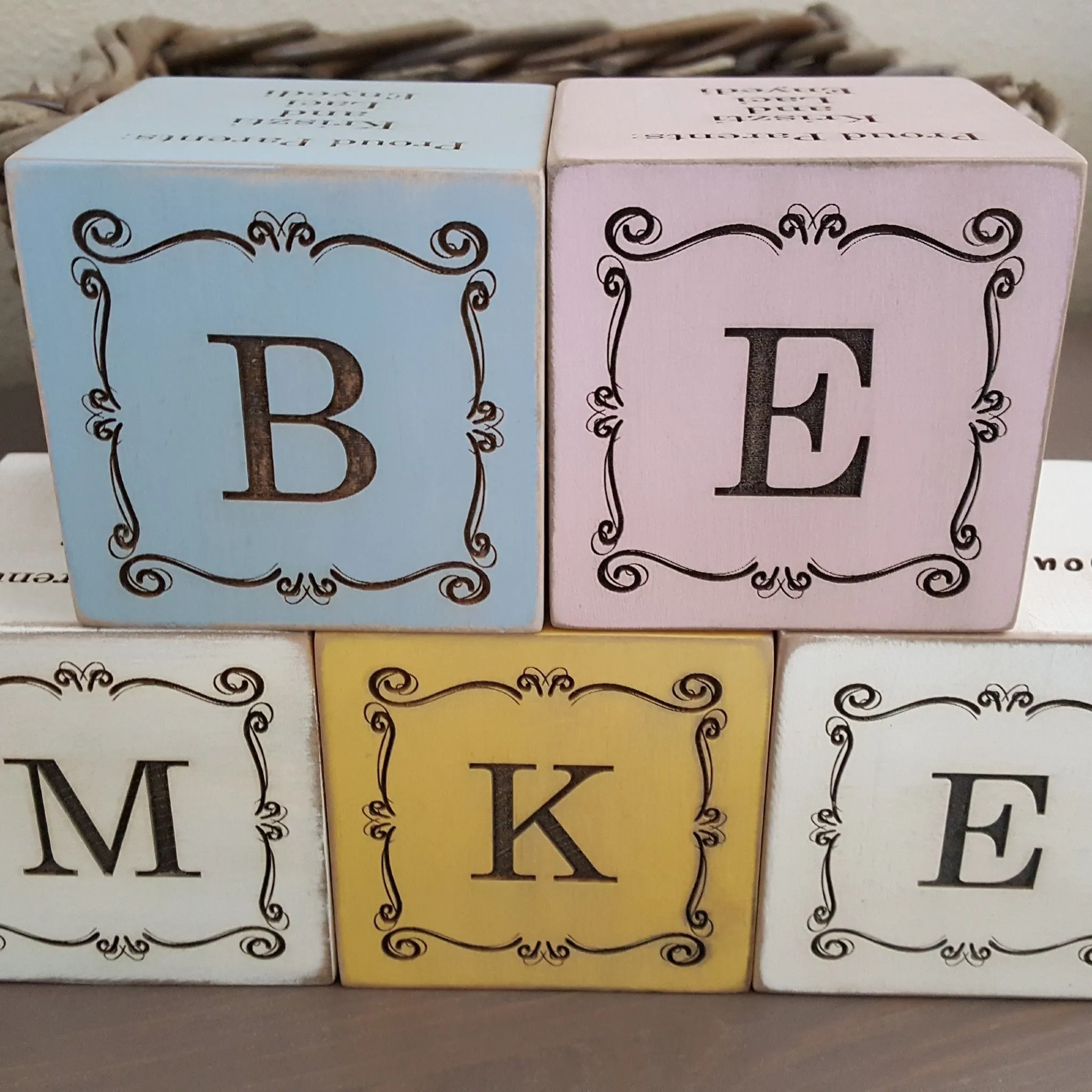 Wooden Block Custom Engraved for Baby