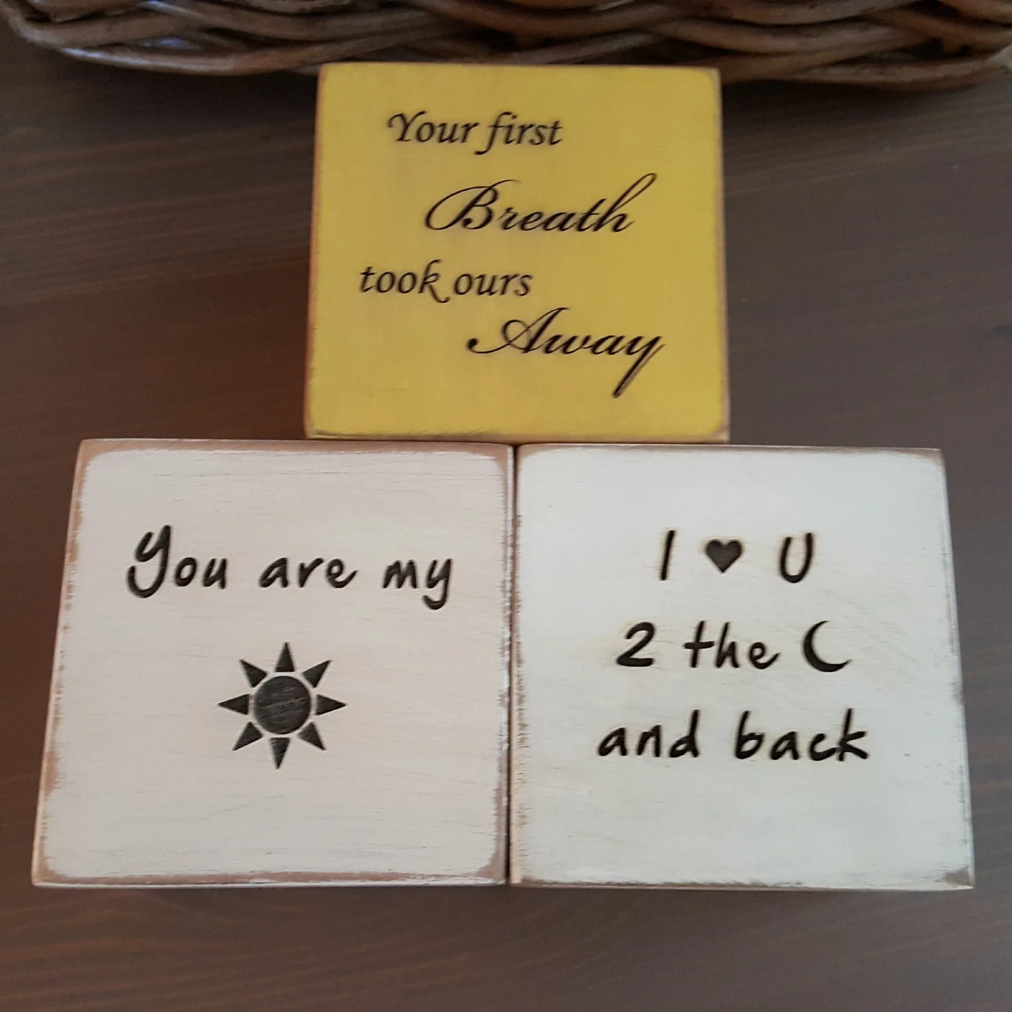 Wooden Block Custom Engraved for Baby