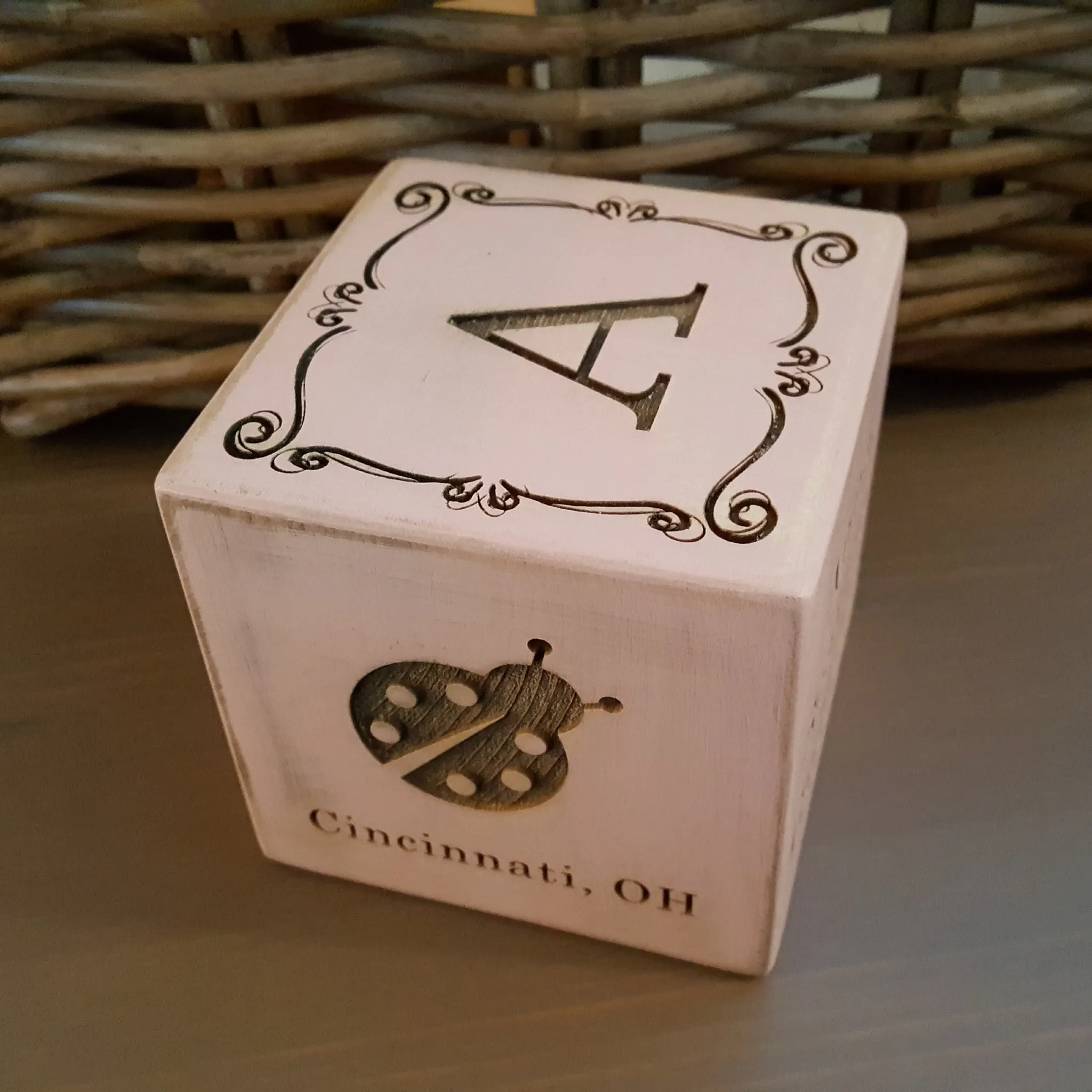 Wooden Block Custom Engraved for Baby