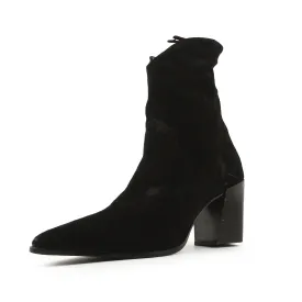 Zara Zipper Block Heels Ankle Boots | Suede