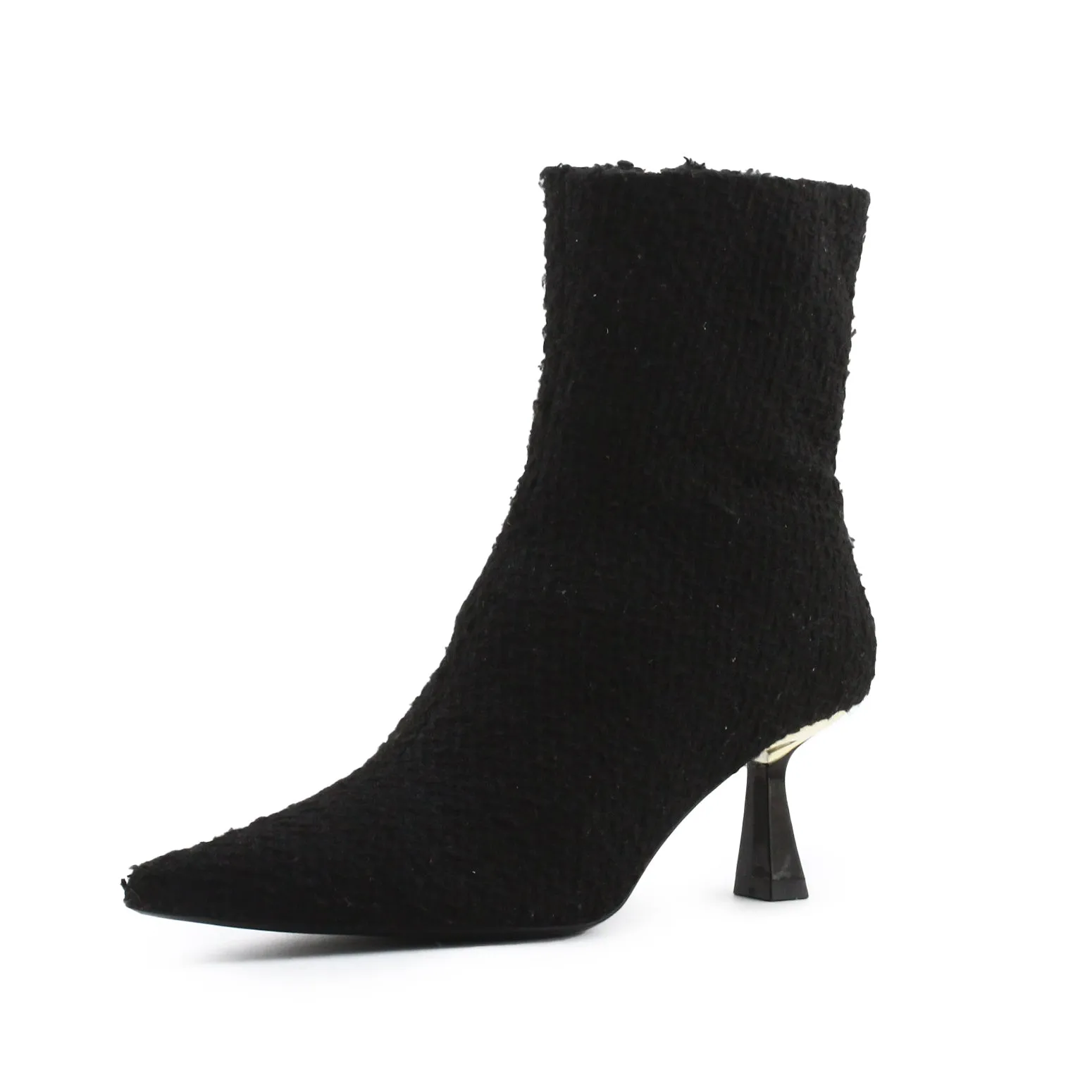 Zara Zipper Kitten Heels Sock Boots | Suede
